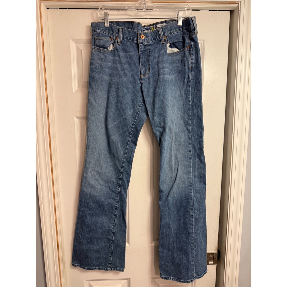Old Navy Low Waist Stretch Blue Jeans Womens 12 Long Bootcut Y2K Denim